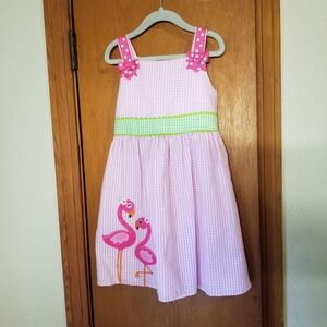 Emily Rose Pink Gingham Flamingo Dress